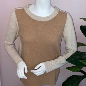J.Crew Brown And Cream Color Sweater With Zippers Size Small